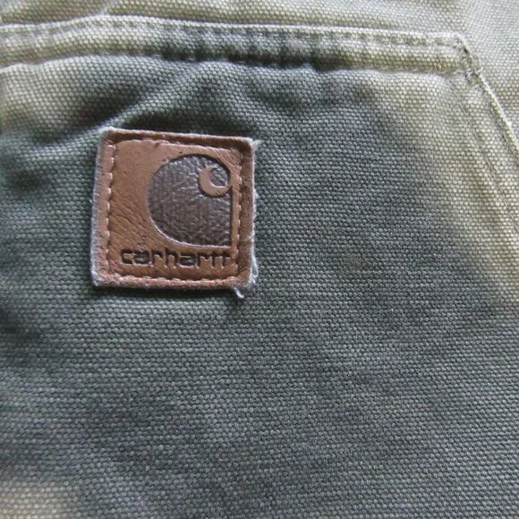 Mens Vtg Carhartt Vest V26 LOV Faded Green Sherpa Lined Canvas Sz 2XLT